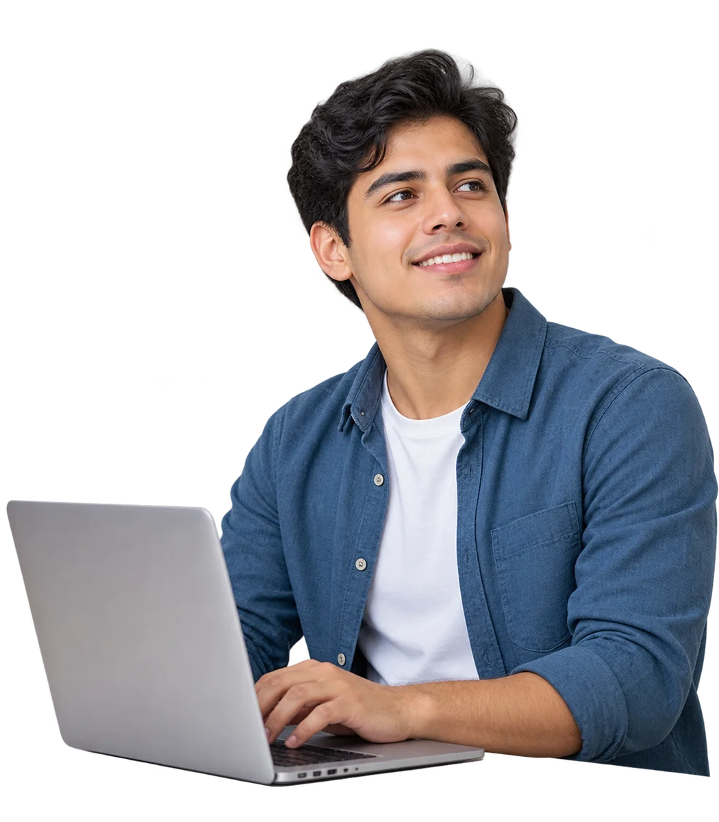 Estudiante CAPES aprendiendo en línea